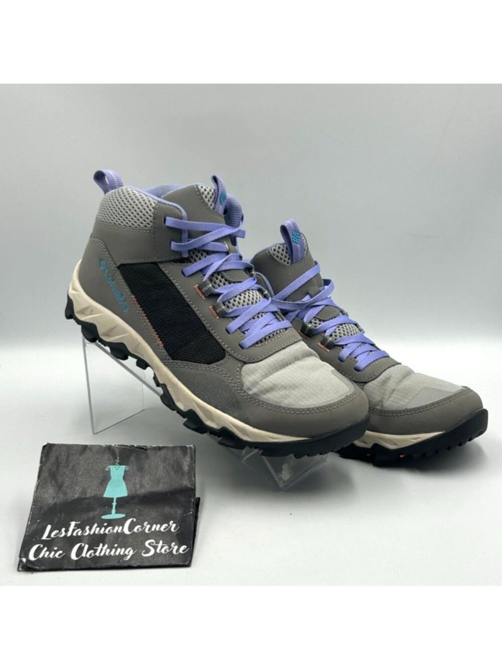 Columbia Women's Gray Purple Mesh Flow Centre All-Terrain Hiking Boots Sz 9 3531 - Picture 12 of 16